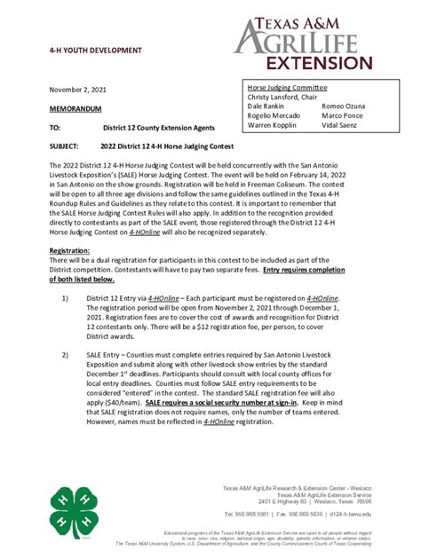 Fillable Online Agrilife Memo Template Texas A M Agrilife Fax Email