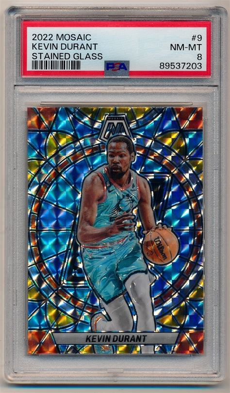 2022 Panini Mosaic Kevin Durant 9 Stained Glass Prizm Holo Case Hit