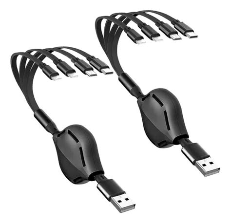 2 Cables De Carga Multiples 4 En 1 Usb C Micro Usb Cuotas sin interés