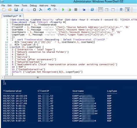 tracking  analyzing remote desktop connection logs  windows