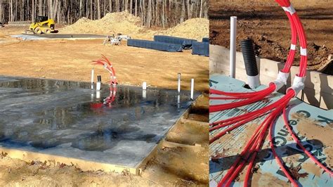 Pouring The Slabs For A Shouse And Garage In Floor Heat Pex Tubing And Plumbing Pipes Youtube