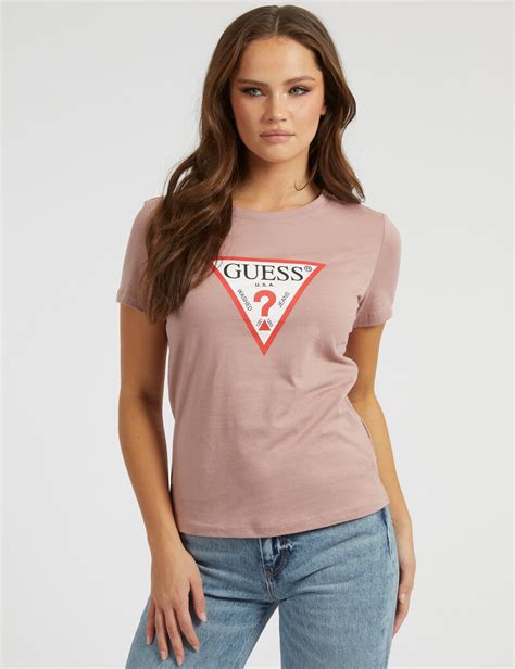 Shop Guess Online Triangle Logo T Shirt