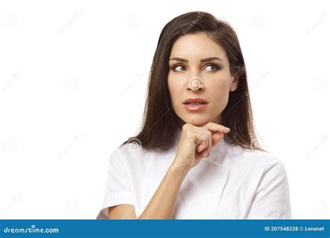 Woman Thinking Hard Stock Photo Image Of College Face 207548228