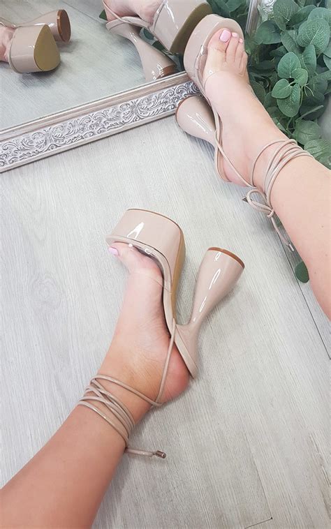 Nude Julia Extreme Platform Strappy High Heels Ikrush