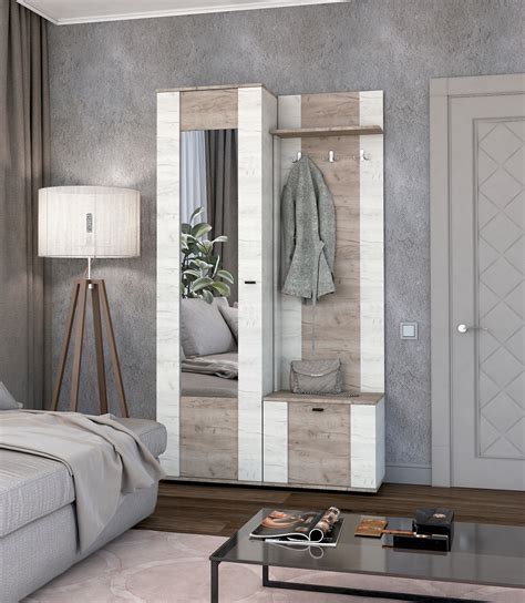 Прихожая Лофт Мастер Форм 21390 1290х330х2060h Дуб крафт белый / Дуб ...