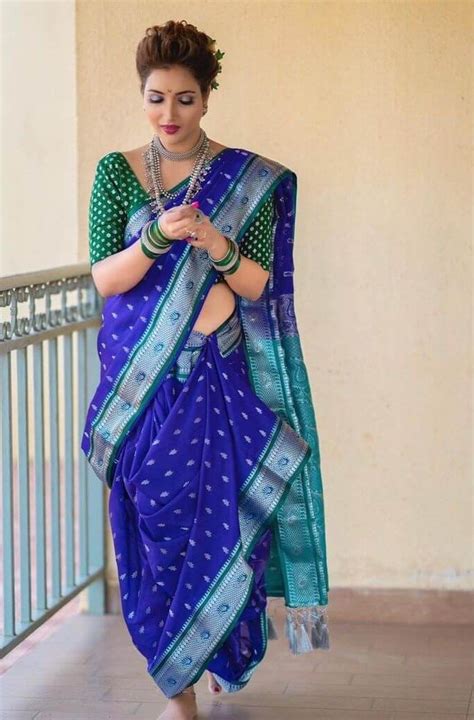 Rupali Bhosale Slaying The Traditional Marathi Look In Blue And Dark