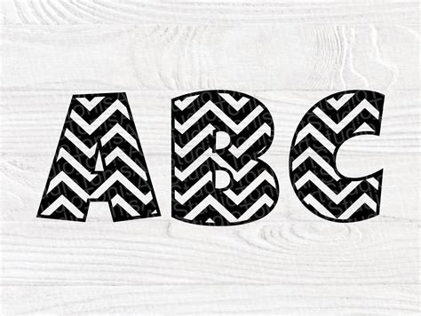 Chevron Alphabet Svg Kids Font Letters And Numbers