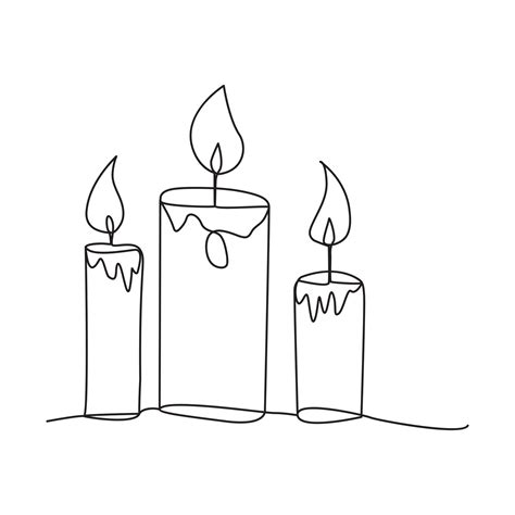 Continuous line drawing candle vector illustration Design 29783753 ...