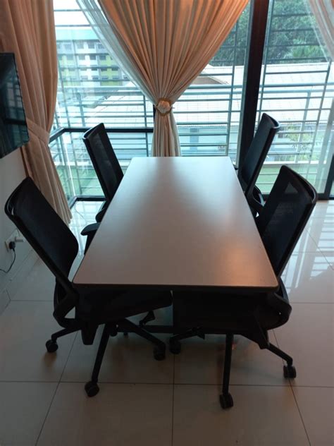 Meja Meeting Meja Makan 4 Kerusi Boleh Adjust Furniture Home