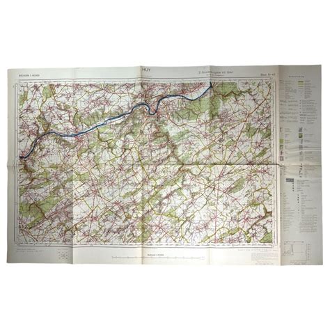 Original WWII German army map of Huy in Belgium - Oorlogsspullen.nl ...