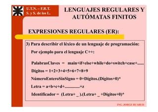 Lenguajes Regulares Y Aut Matas Finitos Clase Ppt