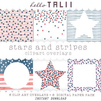 Stars And Stripes Clipart Overlays Transparent Png Digital