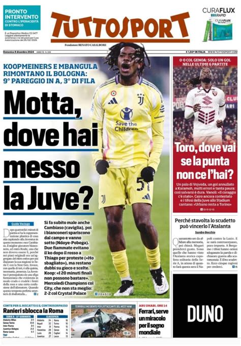 L Apertura In Prima Pagina Di Tuttosport Motta Dove Hai Messo La