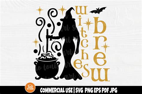 Witches Brew SVG Witch Cauldron Svg Halloween Sign Svg Etsy