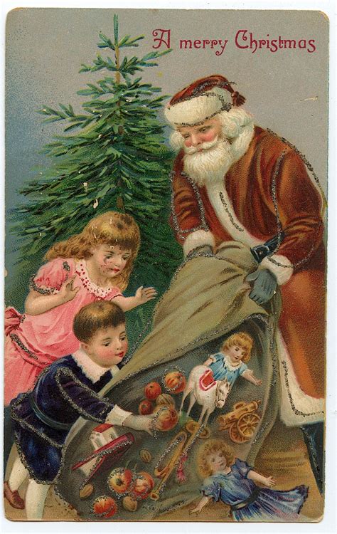 Lot Antique Vintage Postcard Christmas