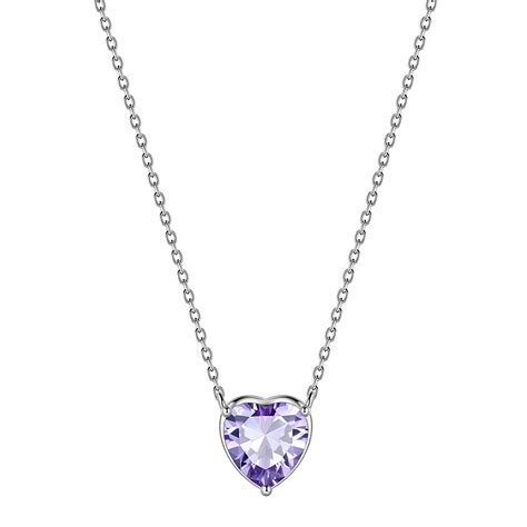 Beautlace 925 Sterling Silver December Birthstone Necklace,Tiny Hearts