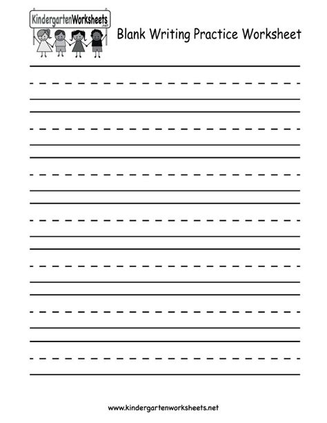 Free Printable Blank Writing Practice Worksheet For Kin Handwriting Worksheets For