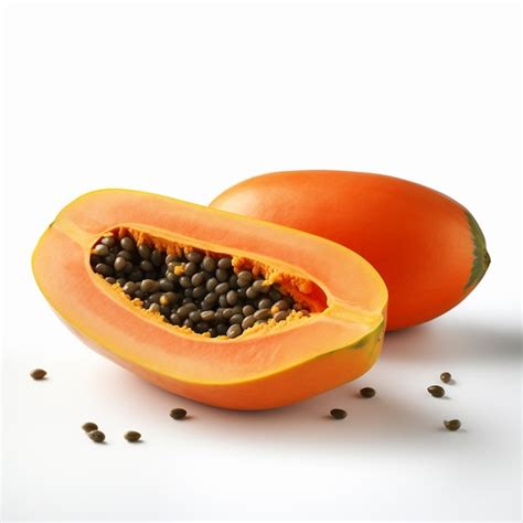 Premium Photo A Papaya On White Background