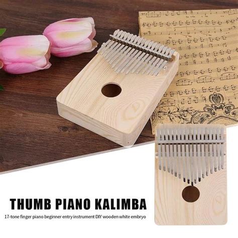 17 Keys Thumb Piano And Tune Hammer Portable Mahogany Body Finger