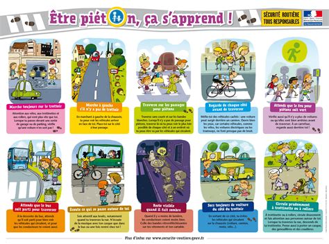 Affiche Pour La Sécurité Routière Être Piéton ça Sapprend