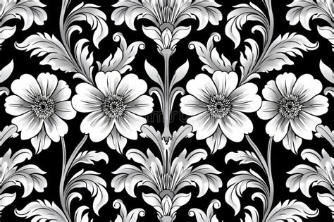 A Black and White Floral Pattern Stock Photo - Image of daisy, wrapping ...