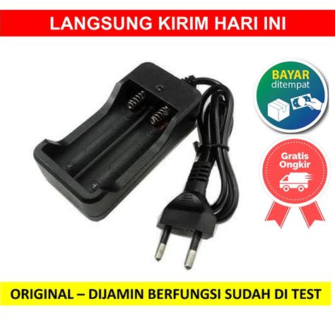 Jual Charger Battery 18650 2 Slot Baterai Batere Batu Senter Laser