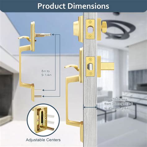 Ehomeware Juego De Manijas De Puerta De Entrada Doradas Manija De Un