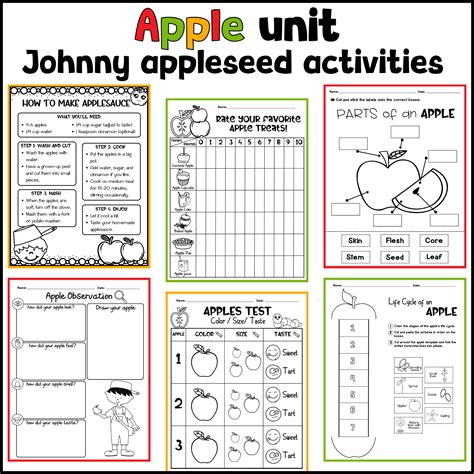 Johnny Appleseed Activities Apple Unit Worksheets Crafts Math