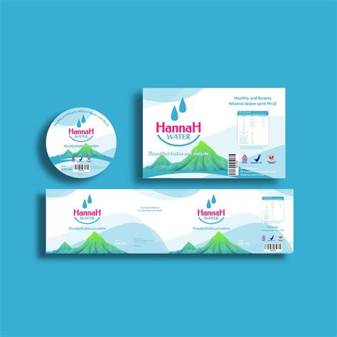 Desain Logo Air Minum Mineral Hannah Water