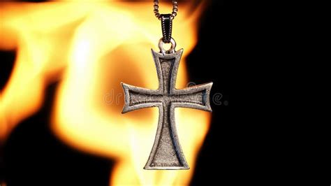 Christian Symbol Cross on Fire Stock Image - Image of catholic, easter: 261175945