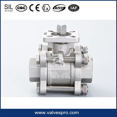 High Quality 3 PC Stainless Steel Threaded Floating Ball Valve With