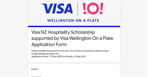 Visa Nz Hospitality Scholarship Supported By Visa Wellington On A Plate