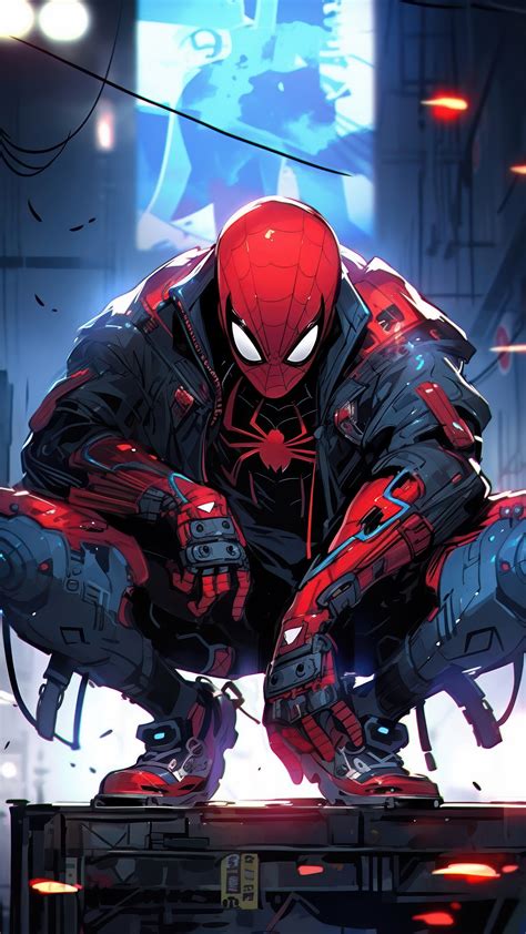 5712a Spider Man Cyberpunk 4K Wallpaper IPhone Phone