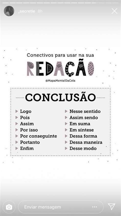 Palavras Para Usar Na Conclusao - conclusão conectivos | Dicas de ensino, Estudos para o enem, Palavras ...