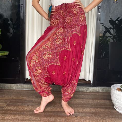 Harem Pants Bohemian Pants Harem Boho Patchwork Pants Etsy