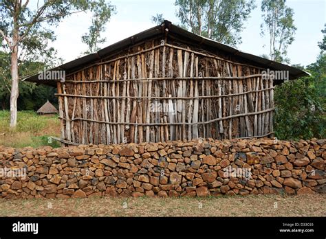 A Traditional Ethiopian Home Constructed Of Local Resources Such As