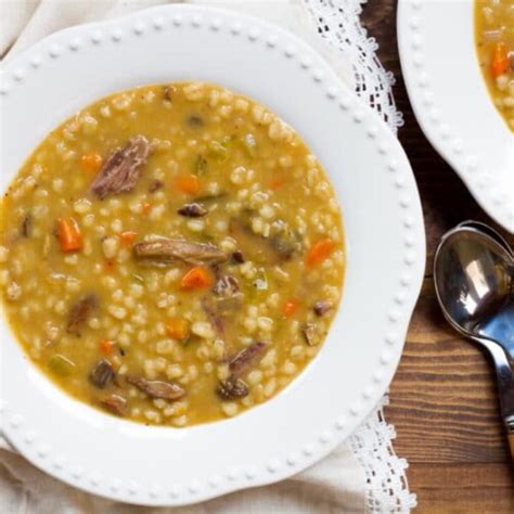 Mushroom Beef Barley Soup With Flanken Hearty Deli Style Soup Recipe