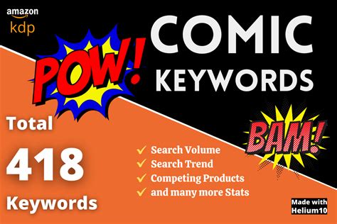 Comic Keyword List For Amazon Kdp Graphic By Digitalshandmade