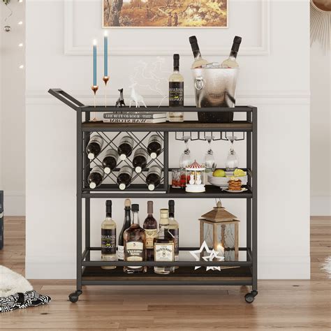 Stories Tyanna Industrial Bar Cart Reviews Wayfair