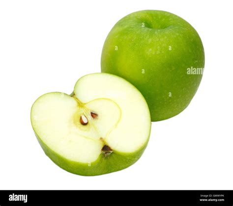 Green Apple Fruits Isolated On White Background Stock Photo Alamy