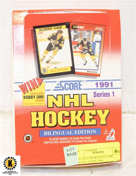 NHL DEALER BOX FULL NHL HOCKEY SCORE 1991