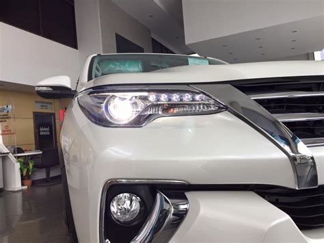 Toyota Fortuner Headlamps On The Showroom Floor Post Unveil