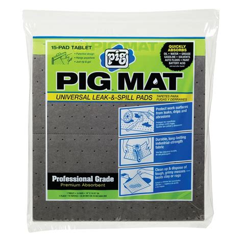 New Pig 25101 14 25 X 14 Gray Light Weight Absorbent Mat Pad