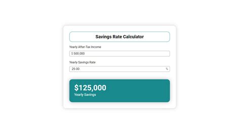 Savings Rate Calculator - Web Calculator for your Website by OceanITPark