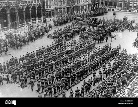 German Military Parade In Brussels 1914 Stock Photo Alamy