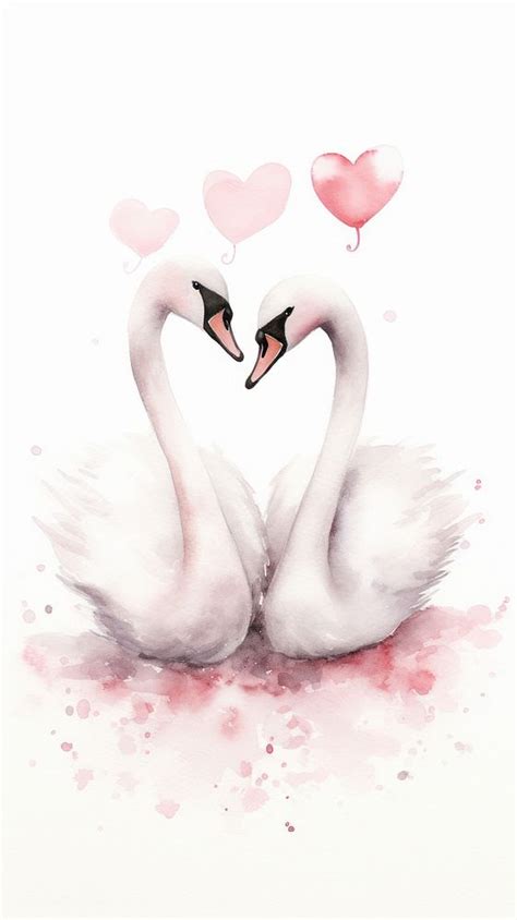 Swan animal heart bird. | Free Photo Illustration - rawpixel