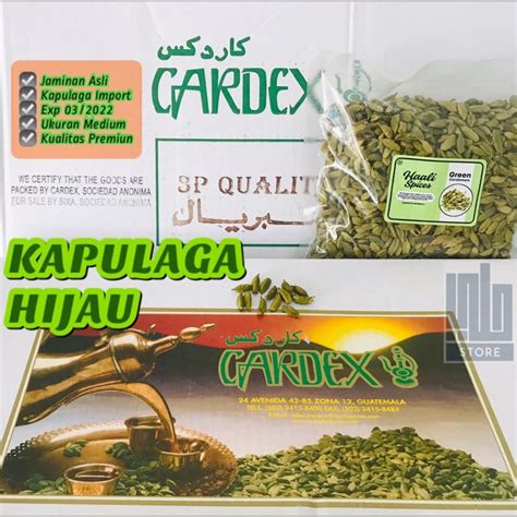 Jual Kapulaga Hijau 500gr Biji Kapulaga Premium Kapulaga Cardex