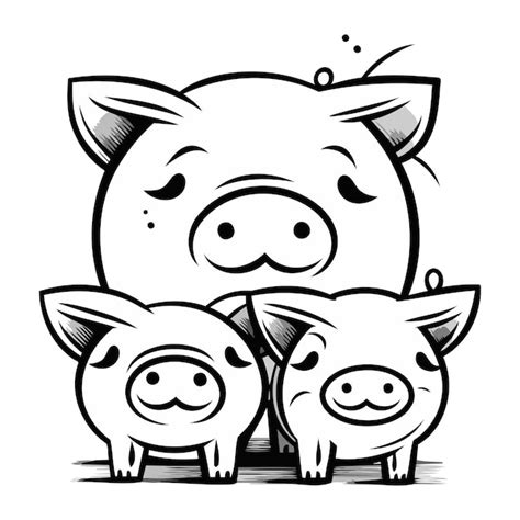 Premium Vector | Vector illustration of Cartoon pig family isolated on ...