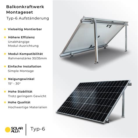 Jetzt Aufständerung Montageset für Balkonkraftwerke bei SOLAR ALLin b