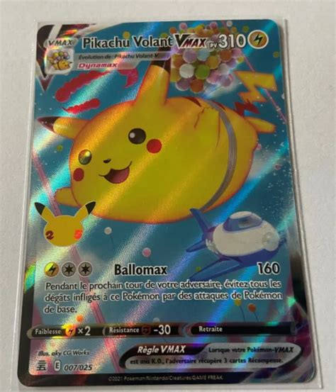 CARTE POKEMON PIKACHU Volant VMAX 007 025 Celebrations 25 Ans FR Neuf